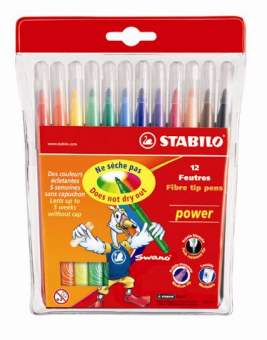 Markere Stabilo Power pentru copii, 12 culori/cutie