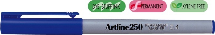 Permanent marker ARTLINE 250, corp plastic, varf rotund 0.4mm - albastru