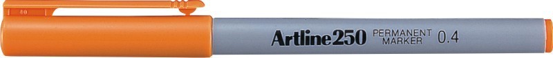 Permanent marker ARTLINE 250, corp plastic, varf rotund 0.4mm - portocaliu
