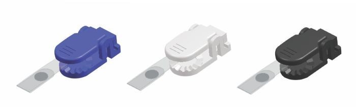 Clips plastic pentru ecuson, 10 buc/set, KEJEA - alb