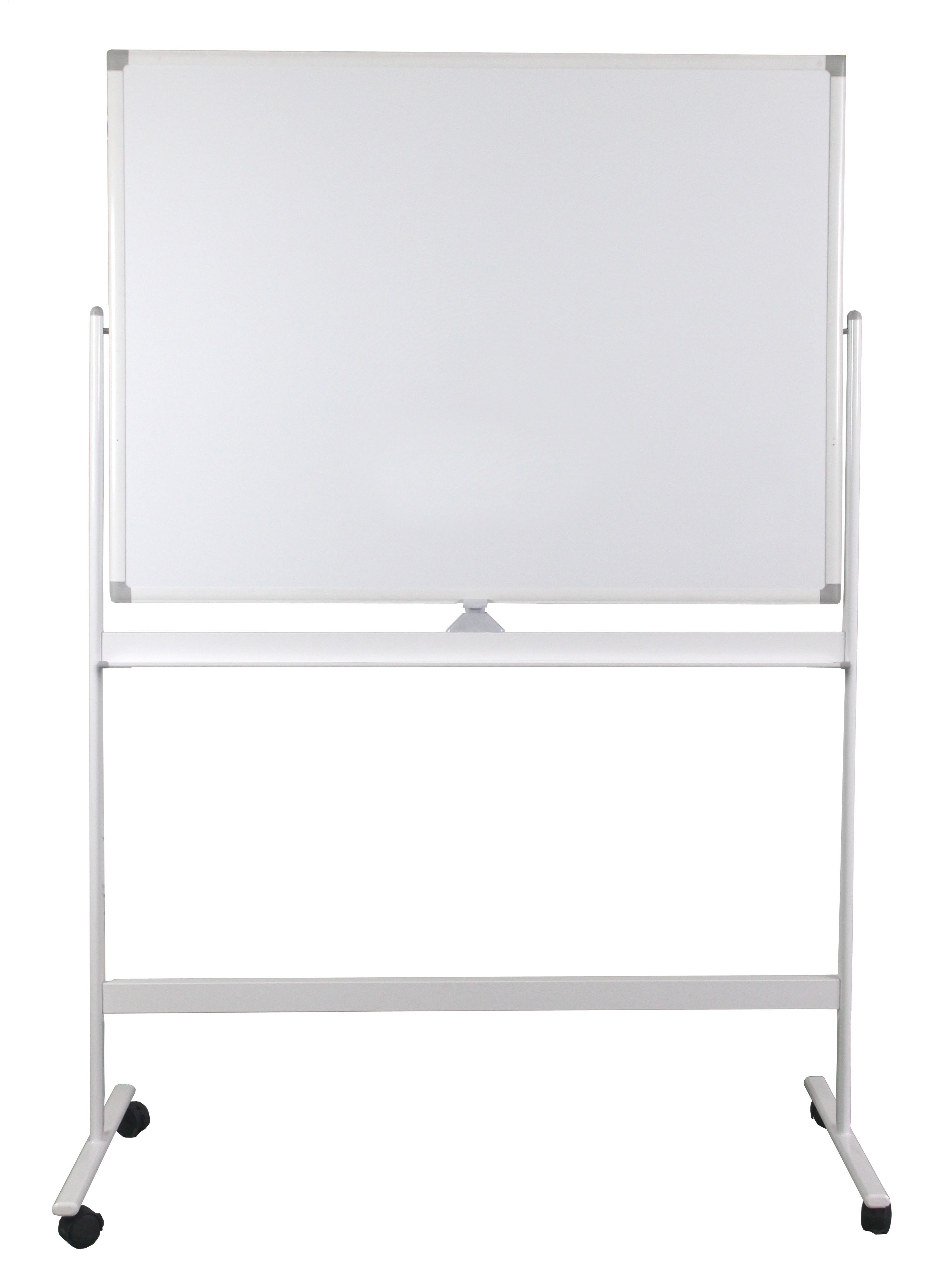 Tabla alba magnetica, dubla fata, rotativa, 120 x 150 cm, pe stand mobil, profil aluminiu, Optima