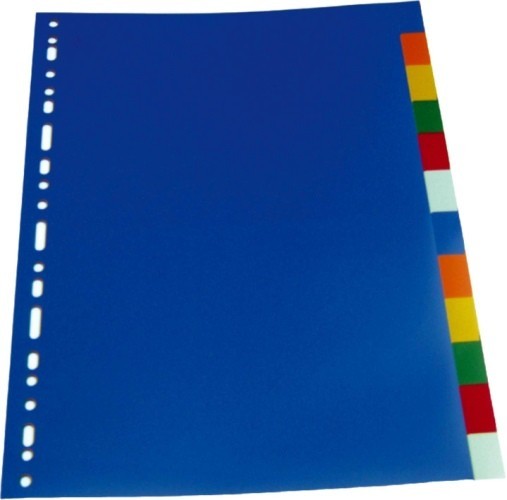 Separatoare plastic color, A4, 120 microni, 5 culori/set, Optima