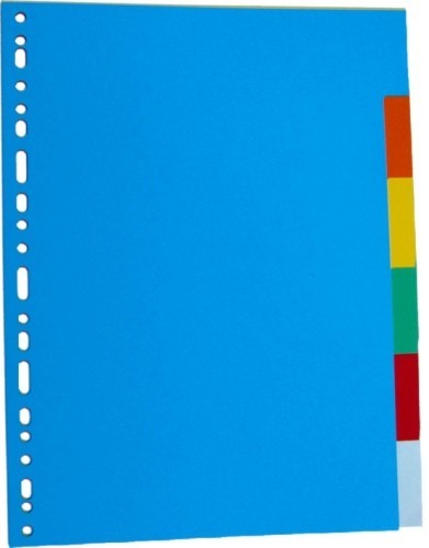 Separatoare carton color, A4, 180g/mp, 10 culori/set, Optima