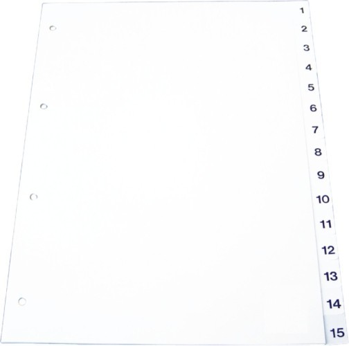 Index plastic gri, numeric 1-10, A4, 120 microni, Optima