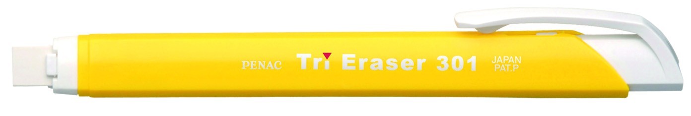 Radiera mecanica PENAC Tri Eraser, triunghiulara, 100% cauciuc - corp galben