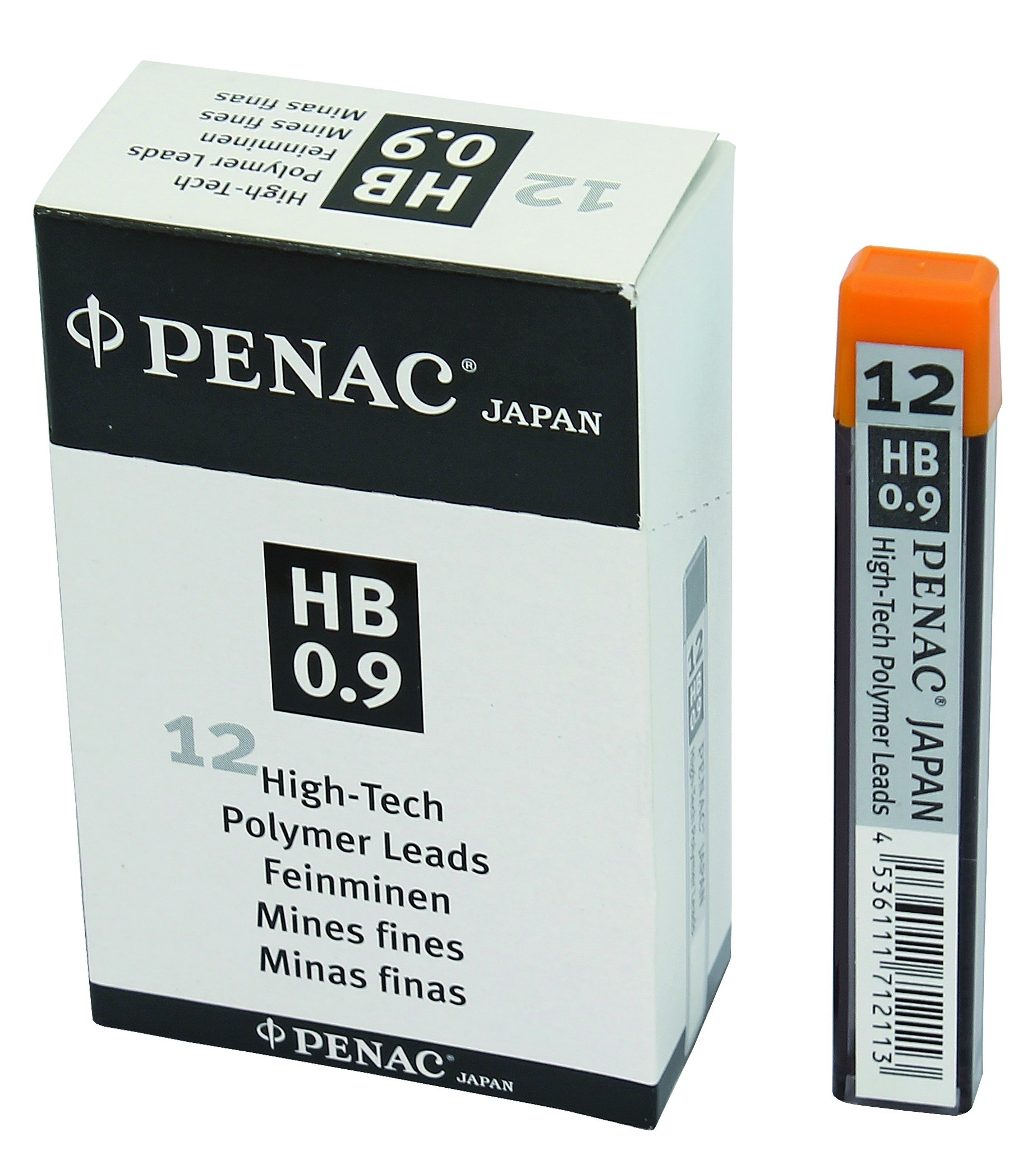 Mine pentru creion mecanic 0,9mm, 12/set, PENAC - HB