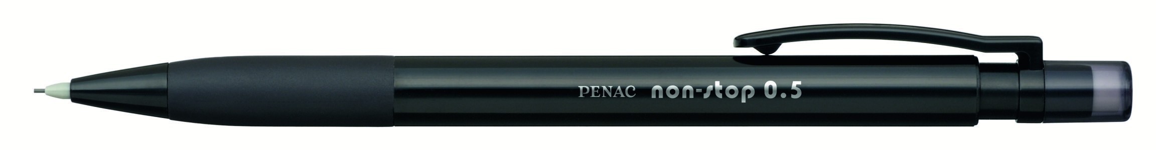 Creion mecanic PENAC Non-Stop, rubber grip, 0.5mm, varf plastic - corp negru