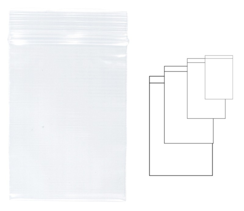Pungi plastic cu fermoar pentru sigilare, 60 x 80 mm, 100 buc/set, KANGARO - transparente