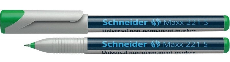 Universal non-permanent marker SCHNEIDER Maxx 221 S, varf 0.4mm - verde