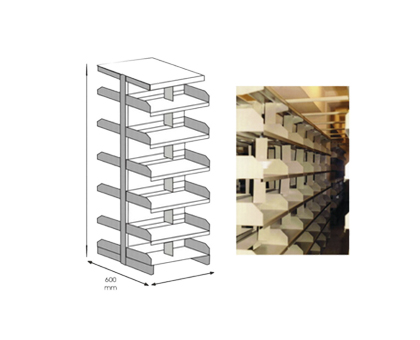 RAFT METALIC ARHIVA CENTRAL DE BIBLIOTECA 900x600x2200 mm (LxlxH), 150 kg/polita, ECO