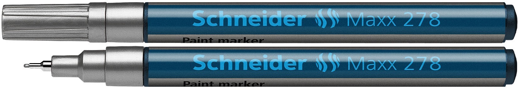 Marker cu vopsea SCHNEIDER Maxx 278, varf rotund 0.8mm - argintiu