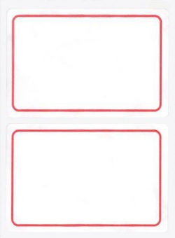 Etichete autoadezive Apli scolare, 6 coliset, 12 eticheteset, 52x78mm, bordura rosie