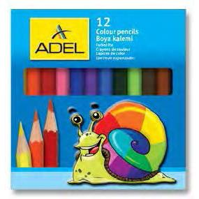 Creioane Colorate 6 culori Scurte Adel