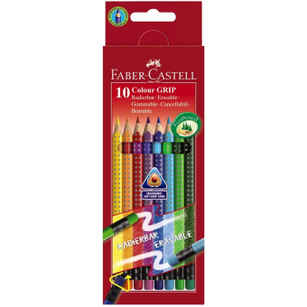Creioane Colorate 10 Culori Cu Guma Grip 2001 Faber-Castell