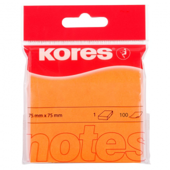 Notes Adeziv 75 x 75 mm portocaliu neon 100 File Kores