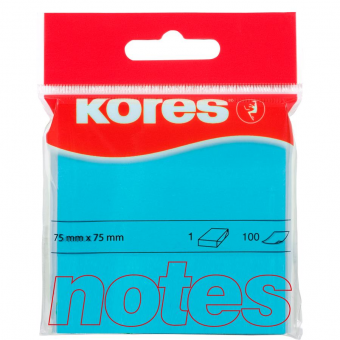 Notes Adeziv 75 x 75 mm albastru neon 100 File Kores