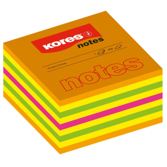 Notes Adeziv 75 x 75 mm Neon Mixt 450 File Kores
