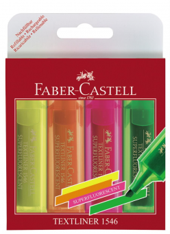 Textmarker Set 4 Superfluorescent 1546 Faber-Castell