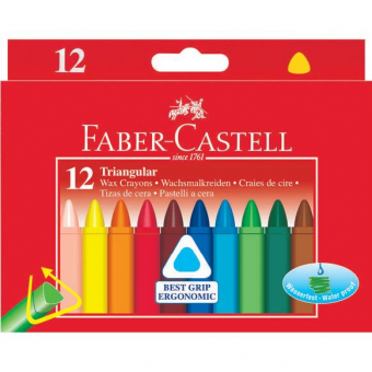 Creioane Cerate Triunghiulare 12 culori Faber-Castell