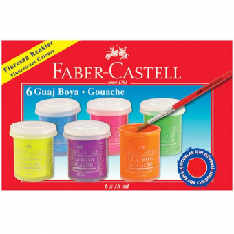 Guase 6 Culori 15 ML Fluorescente Faber-Castell