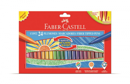 Carioci 24 culori Cu Varf Retractabil Faber-Castell