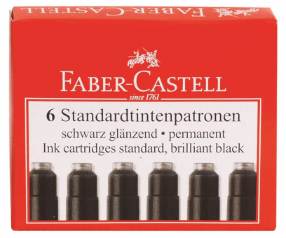 Cartuse Cerneala Mici Negre 6 Buc/Cutie Faber-Castell