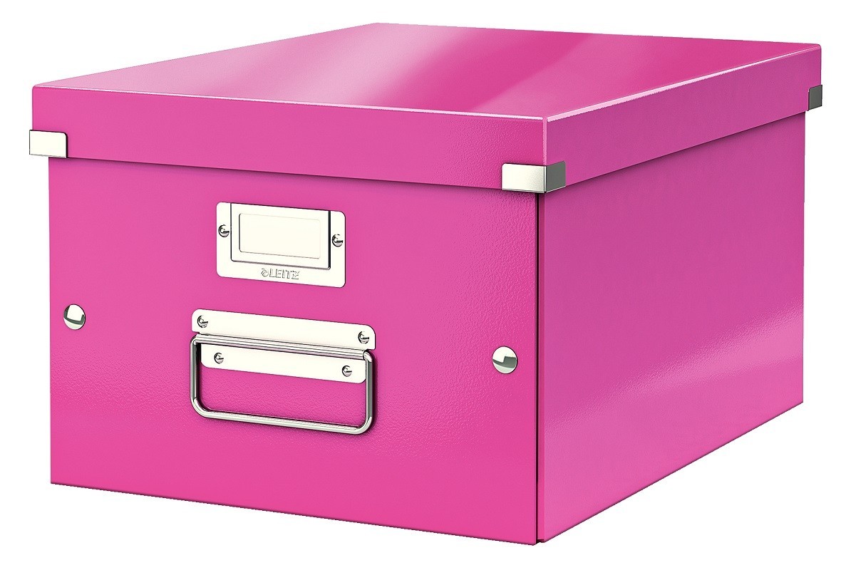 Cutie arhivare 281 x 200 x 369 mm, LEITZ Click & Store, carton laminat - roz