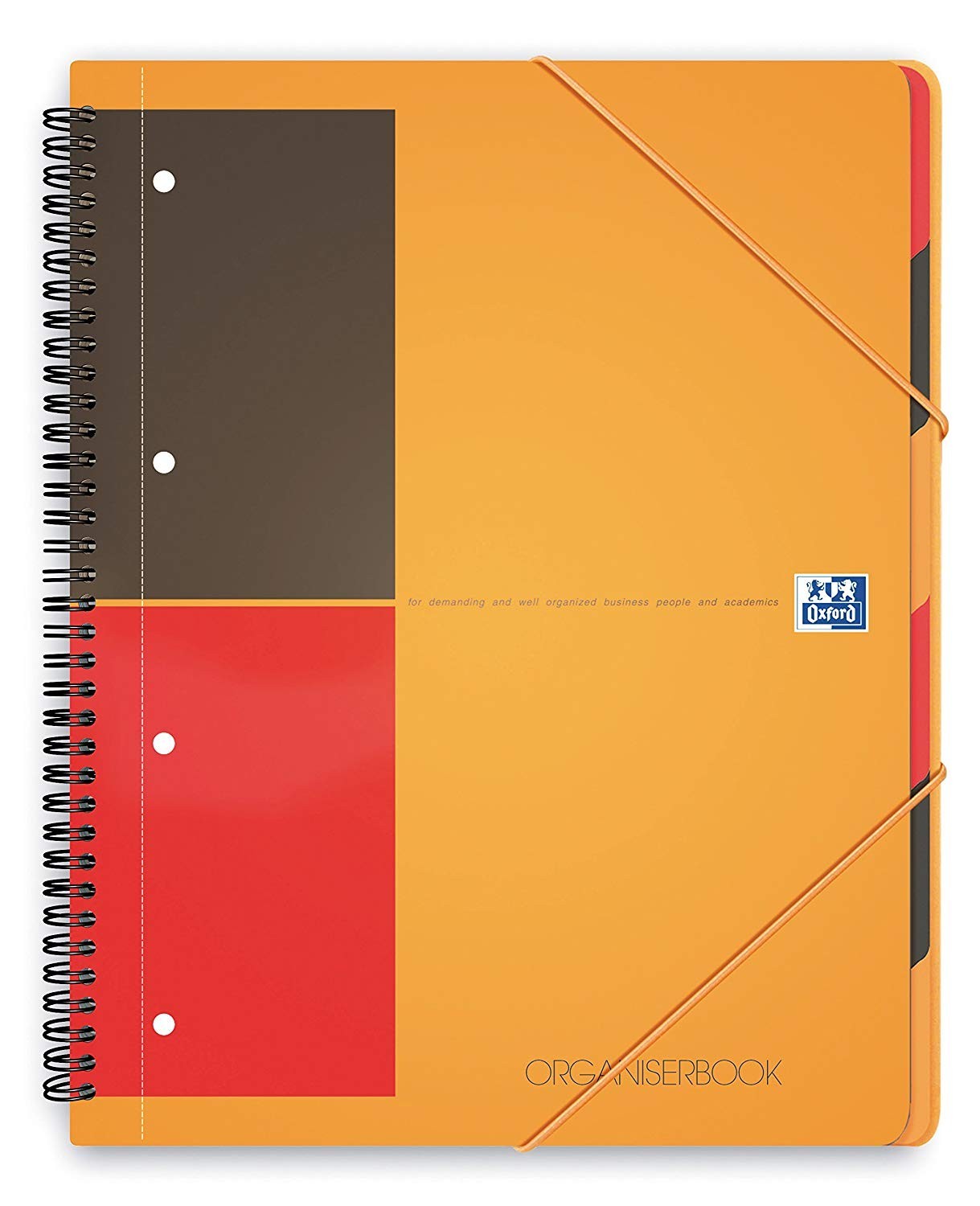 Caiet cu spirala A4+, OXFORD International Organiserbook, 80 file-80g/mp, 4 perf., coperta PP - dict