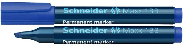 Permanent marker SCHNEIDER Maxx 133, varf tesit 1+4mm - albastru