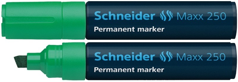 Permanent marker SCHNEIDER Maxx 250, varf tesit 2+7mm - verde