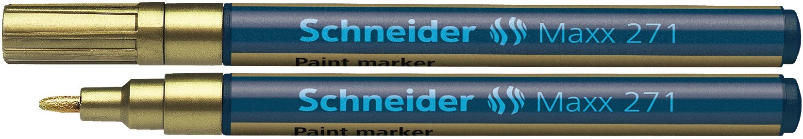 Marker cu vopsea SCHNEIDER Maxx 271, varf rotund 1-2mm - auriu
