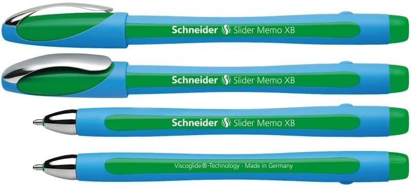 Pix SCHNEIDER Slider Memo XB, rubber grip, accesorii metalice - scriere verde