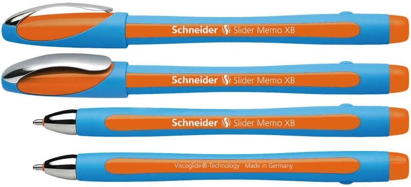 Pix SCHNEIDER Slider Memo XB, rubber grip, accesorii metalice - scriere orange