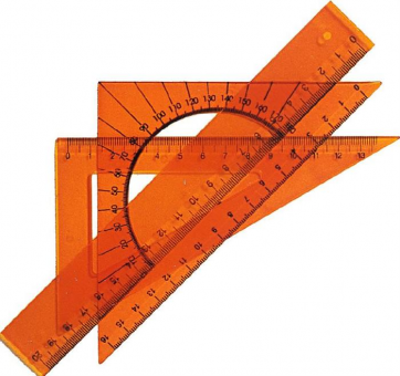 Set geometrie Maxx, format din rigla 20 cm, 2 echere, raportor