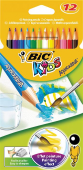 Creioane colorate Bic Aquacouleur, 12 bucati/set