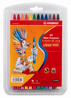Creioane cerate Stabilo Yippy Wax, 24 bucati/blister