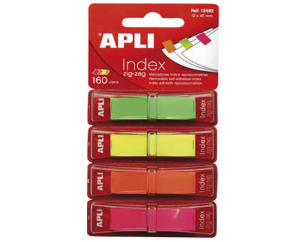 INDEX POP-UP APLI 12x45 mm, 160 file/set, 4 culori neon