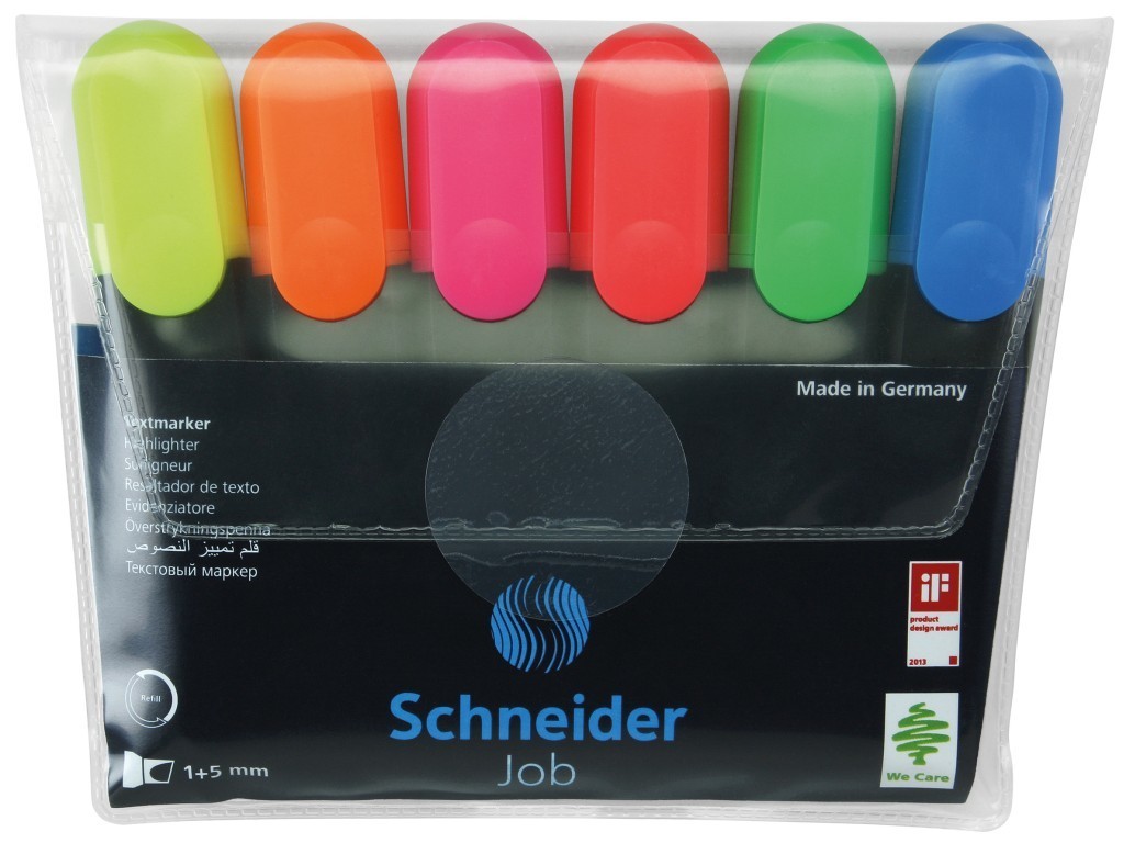 SET 6 TEXTMARKER SCHNEIDER JOB, varf tesit 1-5 mm