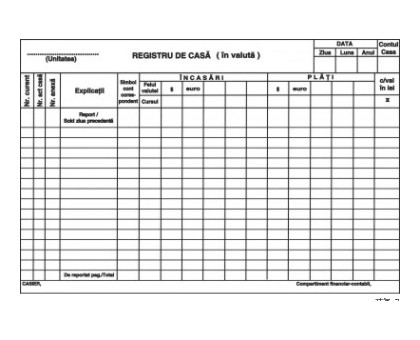 REGISTRU DE CASA IN VALUTA AUTOCOPIATIV A4