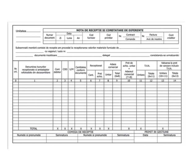 NOTA INTRARE-RECEPTIE AUTOCOPIATIV A4