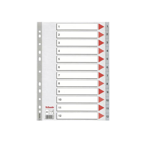 SEPARATOARE DIN PLASTIC ESSELTE A4 NUMERE 1-12