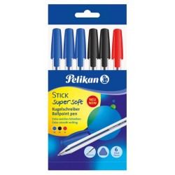 PIX STICK SUPER SOFT, DIVERSE CULORI, 6 BUCATI (3A 2N 1R), POLYBAG