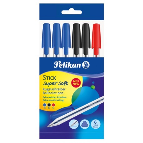 PIX STICK SUPER SOFT, DIVERSE CULORI, 6 BUCATI (3A 2N 1R), POLYBAG