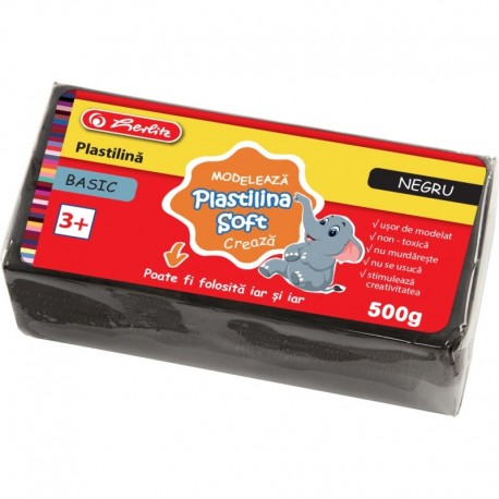 PLASTILINA SOFT CLAY 500 GR NEGRU BASIC