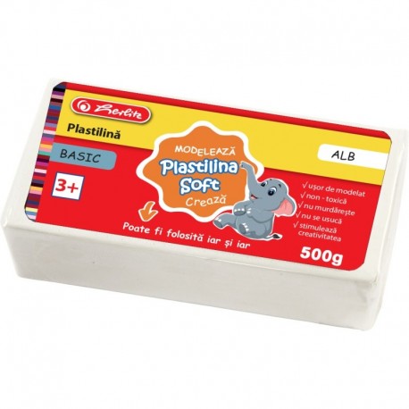 PLASTILINA SOFT CLAY 500 GR ALB BASIC