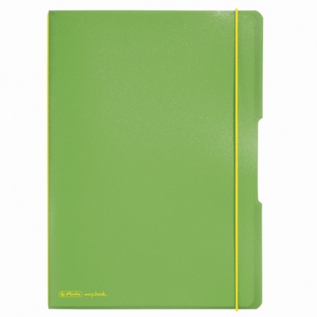 CAIET MY.BOOK FLEX A4 2X40F 70GR DICTANDO+PATRATELE VERDE DESCHIS TRANSPARENT CU LOGO GALBEN