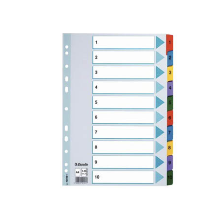 SEPARATOARE CARTON ESSELTE MYLAR CU INDEX LAMINAT A4 NUMERE 1-10