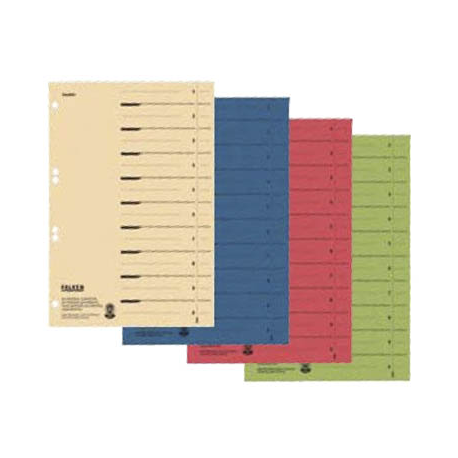 SEPARATOARE CARTON COLOR NUMEROTATE FALKEN A4, NUMERE 1-31