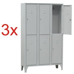 3x VESTIAR METALIC CU PICIOARE SI 6 USI 113/06, 1050x350x1800 mm (LxlxH), Italia