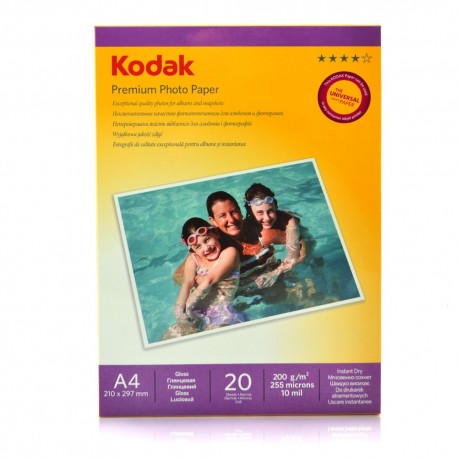 HARTIE FOTO KODAK, 200 g, A4 High Glossy, 20 coli